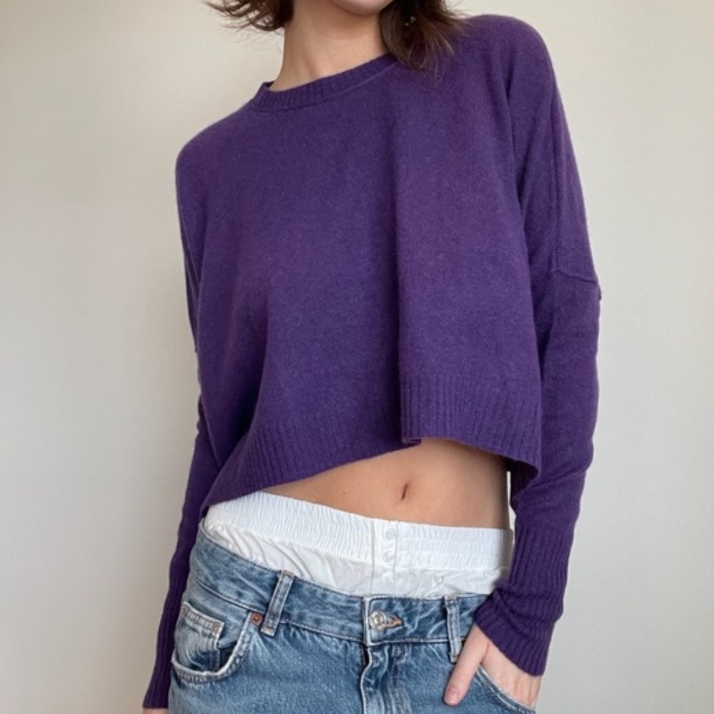 Free People Venice Cashmere Sweater – Purple – XS (New Without Tags)